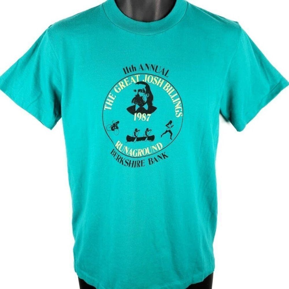 The Great Josh Billings RunAground Triathlon T Shirt Vintage 80s 1987 50/50